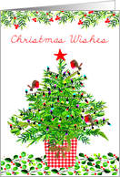 Nostalgic Holiday Wishes with Christmas Tree card