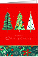 Classic Holiday Greetings with Xmas Trees card