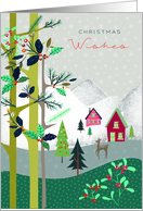 White Christmas Magical Holiday Wishes card