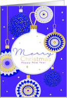Stylish Merry Christmas and Happy New Year card