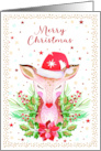 Adorable Deer Wishing Merry Christmas card