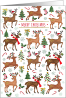 Jumping Deer Christmas Cheer card