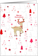 Merry Christmas With Adorable Reindeer card