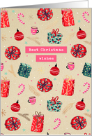 Merry Christmas with Gifts and Candy Canes card