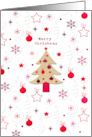 Christmas Tree Red and White Elegance card