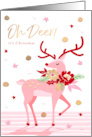 Cute Christmas Reindeer with Mistletoe card