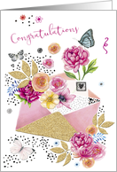 Floral Congratulations With Butterfly card