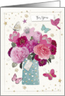 For You Valentine’s Day with Flowers card