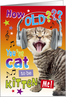 Funny Cat Birthday Age Humour card
