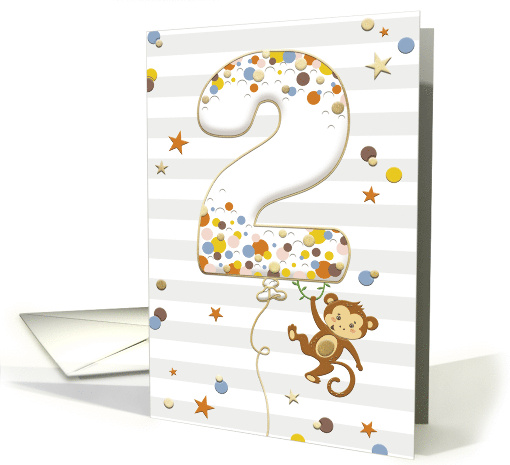 Second Birthday Toddler with Monkey and Stars card (1790058)