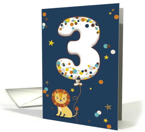 Third Birthday Toddler with Lion and Stars card (1790064)