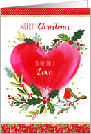 Christmas Wishes with a Beautiful Heart and Bird card