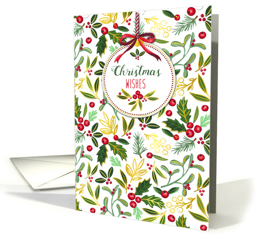 Christmas Wishes with Mistletoe Pattern card (1804734)