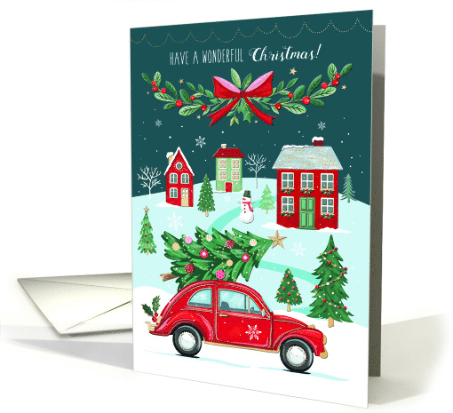 Christmas Tree Snowman and a Xmas Village card (1804736)
