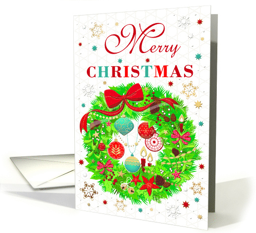 Xmas Wreath Season's Greetings for Anyone card (1805432)