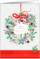 With Love at Christmas Charming Wreath card
