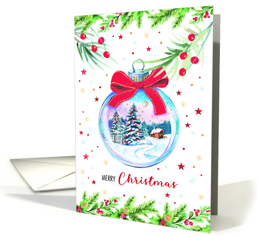 Christmas Magic with Winter Village in Ornament card (1805688)