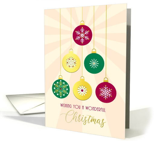 Wonderful Christmas Wishes with Ornaments card (1805690)