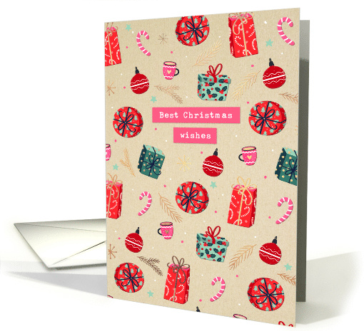 Merry Christmas with Gifts and Candy Canes card (1809950)