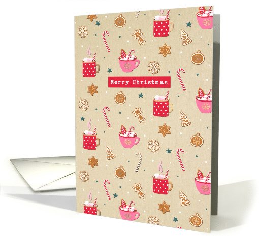 Merry Xmas hot Cocoa Candy Cane and Gingerbread card (1810726)