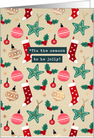 Be Jolly with Christmas Stockings and Mistletoes card
