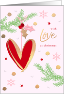 With Love at Christmas Cute Mistletoe card