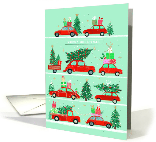Jolly Red Car Parade for Christmas card (1810920)