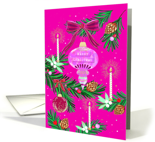 Candlelit Christmas Elegance with Ornaments card (1810922)