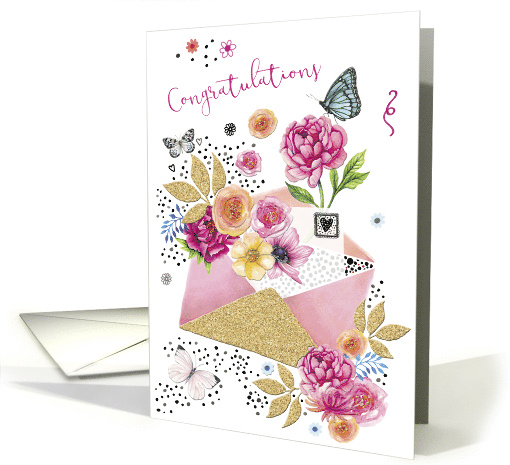 Floral Congratulations With Butterfly card (1814474)