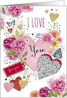 Valentine’s Day I Love You with Flowers card