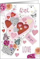 Valentine’s Day With Love and Adorable Hearts card