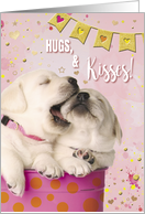 Adorable Hugs and Kisses for Valentine’s Day card