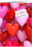 Valentine’s Day For You With Hearts Balloons card