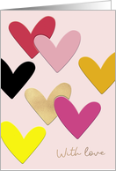 With Love Minimalistic Valentine’s Day Hearts card