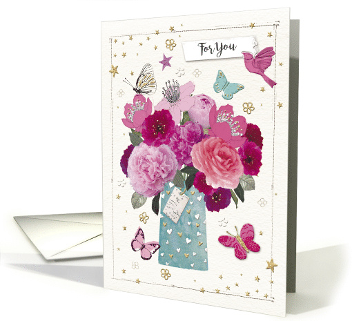 For You Valentine's Day with Flowers card (1823580)