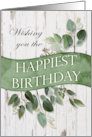 Birthday for Anyone with Rustic Wood and Leaves and Berries card