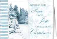 Christmas Snow Scene Wishing Peace and Joy card
