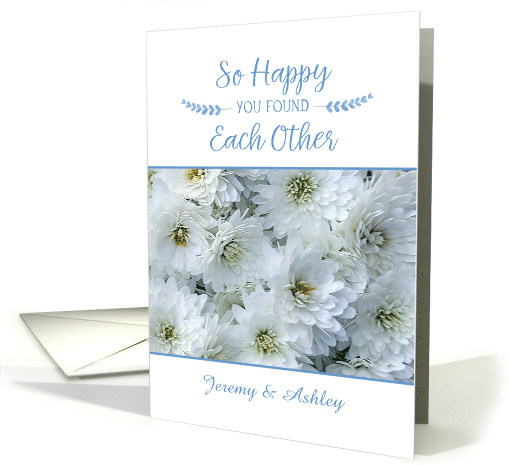 Wedding with Custom Names of Couple with White Flowers card (1884198)