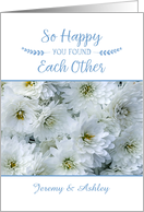Wedding with Custom Names of Couple with White Flowers card