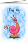 Congratulations New Baby Girl Cute Snail Illustration card