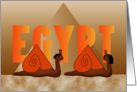 Across the Miles Hello Egyptian Snails with Pyramid Shells card