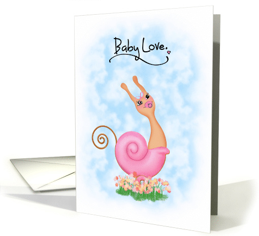 Congratulations New Baby Girl Cute Snail Illustration card (1838848)