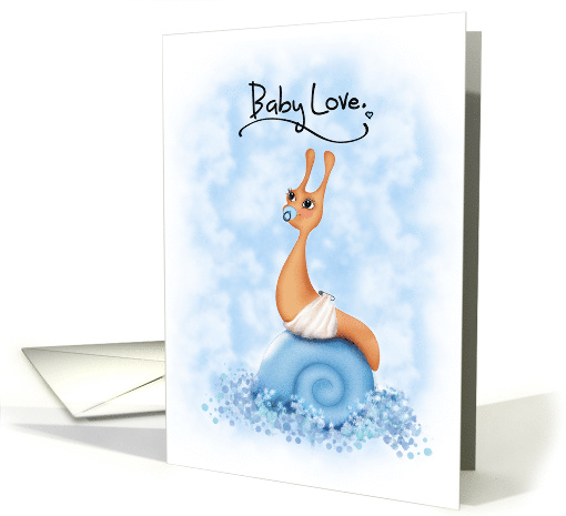 Congratulations New Baby Boy Cute Snail Illustration card (1841606)