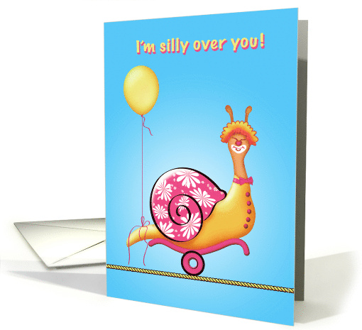 Happy Birthday Funny Clown Snail Silly Over You card (1844054)
