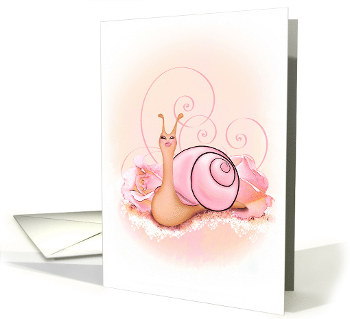 Glamorous Pink Lady Snail Blowing Kisses card (1847398)