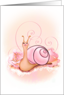 Glamorous Pink Lady Snail Blowing Kisses card