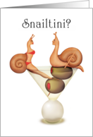 First Date Snailtini Cocktail Time Snail Couple card