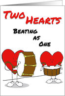 Valentine for Music Lover a Two Heart Drumline card