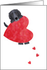 Black Labrador Retriever Valentines Day Love With a Heart card