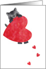 Black Cat Valentines Day Love With a Heart card